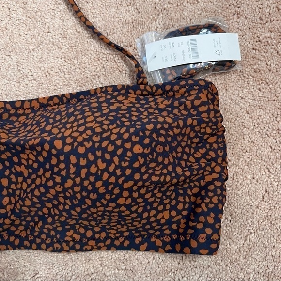 NWT! J. Crew Spot-On Print Bandeau Bikini Top in Navy Pecan. Size 2X - Picture 6 of 13